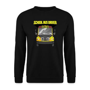 School Bus Driver Funny Busman Saying - Unisex Sweatshirt - black - Front - Alina (178cm) & Michal (187cm)