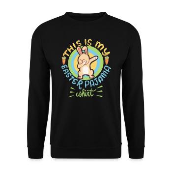 Das ist mein Osterpyjama Dabbing - Unisex Pullover - Schwarz - Vorne - Alina (178cm) & Michal (187cm)