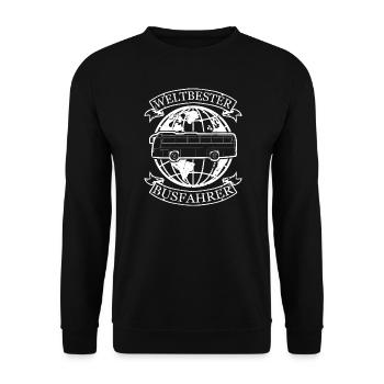 Weltbester Busfahrer Schulbus Buslenker Sprüche - Unisex Sweatshirt - black - Front - Alina (178cm) & Michal (187cm)