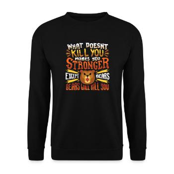 Ce qui ne vous tue pas vous rend plus fort en camping - Sweat-shirt Unisexe - noir - Devant - Alina (178cm) & Michal (187cm)