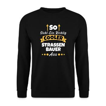 So Sieht Ein Richtig Cooler Steinmetz aus - Unisex Pullover - Schwarz - Vorne - Alina (178cm) & Michal (187cm)