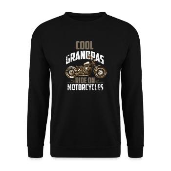 Cool Grands-pères Moto Rider Motard Drôle Père' - Sweat-shirt Unisexe - noir - Devant - Alina (178cm) & Michal (187cm)