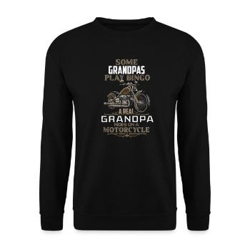 Real Grandpas Motorcycle Rider Biker Funny Father' - Unisex Sweatshirt - black - Front - Alina (178cm) & Michal (187cm)