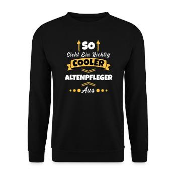 So Sieht Ein Richtig Cooler Krankenpfleger aus - Unisex Pullover - Schwarz - Vorne - Alina (178cm) & Michal (187cm)
