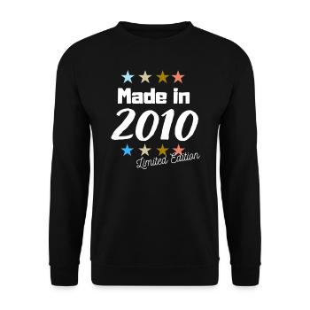 Made in 2010 Limited Edition Vintage Birthday - Unisex Sweatshirt - black - Front - Alina (178cm) & Michal (187cm)