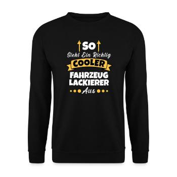 So Sieht Ein Richtig Cooler Friseur aus Stylist - Unisex Pullover - Schwarz - Vorne - Alina (178cm) & Michal (187cm)