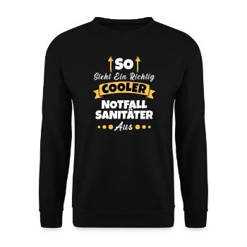 So Sieht Ein Richtig Cooler Bestatter aus - Unisex Pullover - Schwarz - Vorne - Alina (178cm) & Michal (187cm)