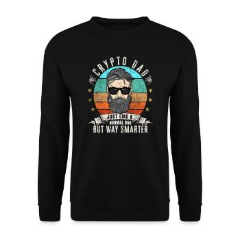Crypto Dad wie ein normaler Dad - Unisex Pullover - Schwarz - Vorne - Alina (178cm) & Michal (187cm)