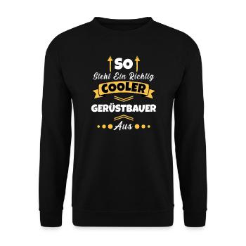 So Sieht Ein Richtig Cooler Metallbauer aus - Unisex Pullover - Schwarz - Vorne - Alina (178cm) & Michal (187cm)