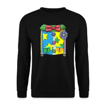 Karnvela Fasching Fastnacht Clown Kostüm - Unisex Sweatshirt - black - Front - Alina (178cm) & Michal (187cm)