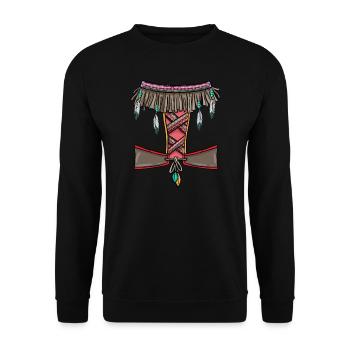 Indianer Kostüm Fasching Karneval Verkleidung - Unisex Sweatshirt - black - Front - Alina (178cm) & Michal (187cm)