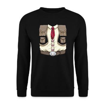 Kostüm Karneval Fasching Western Rodeo - Unisex Sweatshirt - black - Front - Alina (178cm) & Michal (187cm)