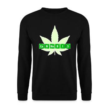 Cannabis Élément du système périodique Weed Nerd Pothead - Sweat-shirt Unisexe - noir - Devant - Alina (178cm) & Michal (187cm)