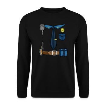 Polizei Polizist Kostum Fasching Karneval - Unisex Sweatshirt - black - Front - Alina (178cm) & Michal (187cm)