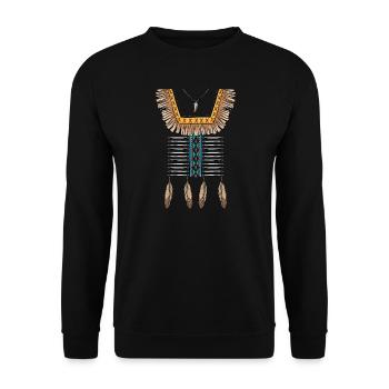 Indianer Kostüm Fasching Karneval Verkleidung - Unisex Sweatshirt - black - Front - Alina (178cm) & Michal (187cm)