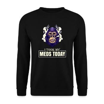 I Took My Meds Today - Unisex Pullover - Schwarz - Vorne - Alina (178cm) & Michal (187cm)