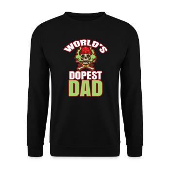 World's Dopest Dad - Unisex Pullover - Schwarz - Vorne - Alina (178cm) & Michal (187cm)