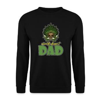 World's Dopest Dad - Unisex Pullover - Schwarz - Vorne - Alina (178cm) & Michal (187cm)