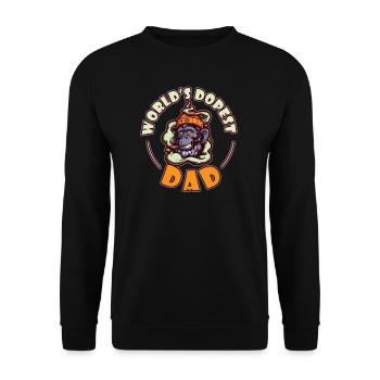 World's Dopest Dad - Unisex Pullover - Schwarz - Vorne - Alina (178cm) & Michal (187cm)
