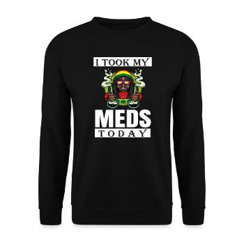 I Took My Meds Today - Unisex Pullover - Schwarz - Vorne - Alina (178cm) & Michal (187cm)