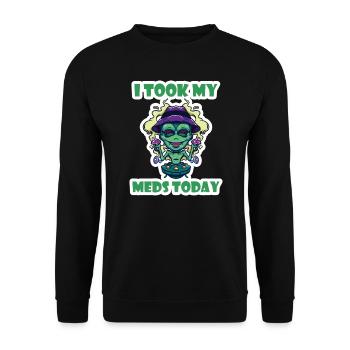 I Took My Meds Today - Unisex Sweatshirt - black - Front - Alina (178cm) & Michal (187cm)