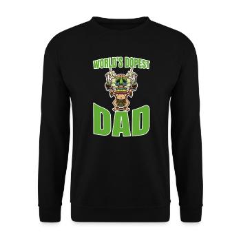 World's Dopest Dad - Unisex Pullover - Schwarz - Vorne - Alina (178cm) & Michal (187cm)