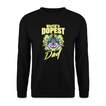 World's Dopest Dad - Unisex Pullover - Schwarz - Vorne - Alina (178cm) & Michal (187cm)