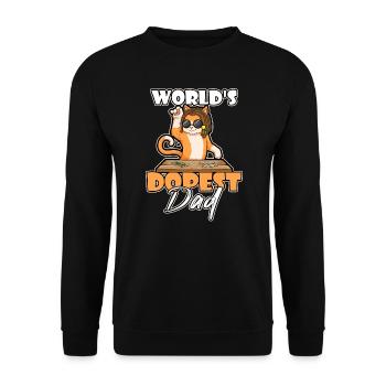 World's Dopest Dad - Unisex Pullover - Schwarz - Vorne - Alina (178cm) & Michal (187cm)