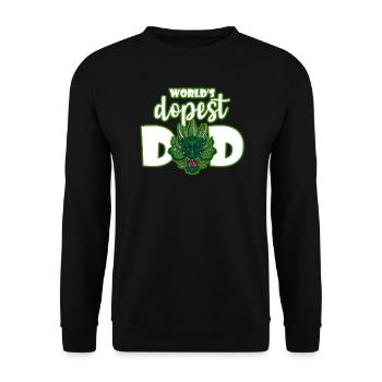 World's Dopest Dad - Unisex Pullover - Schwarz - Vorne - Alina (178cm) & Michal (187cm)