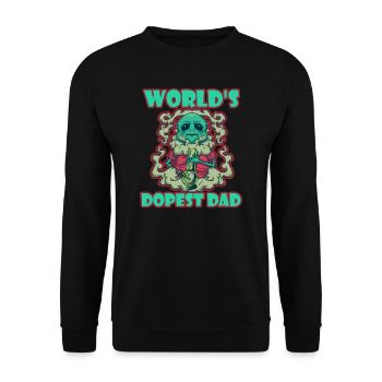 World's Dopest Dad - Unisex Pullover - Schwarz - Vorne - Alina (178cm) & Michal (187cm)