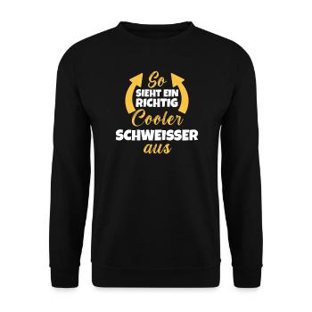 So Sieht Ein Richtig Cooler Schweißer aus - Unisex Pullover - Schwarz - Vorne - Alina (178cm) & Michal (187cm)