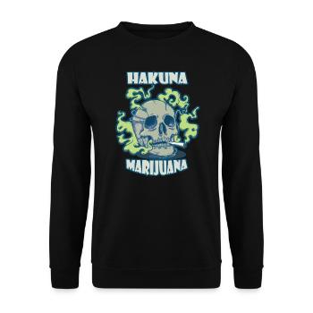 Hakuna Marijuana Funny Weed Smoking Pothead THC - Unisex Sweatshirt - black - Front - Alina (178cm) & Michal (187cm)