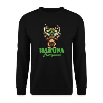 Hakuna Marijuana Funny Weed Smoking Pothead THC - Unisex Sweatshirt - black - Front - Alina (178cm) & Michal (187cm)