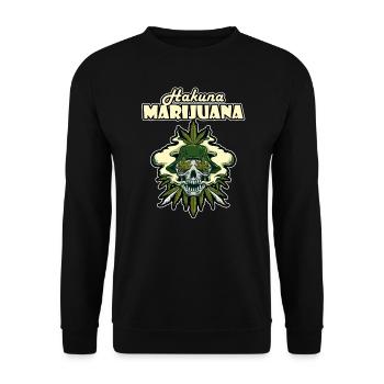 Hakuna Marijuana Funny Weed Smoking Pothead THC - Unisex Sweatshirt - black - Front - Alina (178cm) & Michal (187cm)