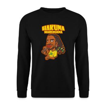 Hakuna Marijuana Funny Weed Smoking Pothead THC - Unisex Sweatshirt - black - Front - Alina (178cm) & Michal (187cm)