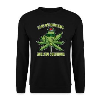 J’ai eu 99 problèmes et 420 solutions Cannabis Weed - Sweat-shirt Unisexe - noir - Devant - Alina (178cm) & Michal (187cm)