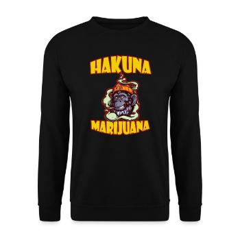 Hakuna Marijuana Funny Weed Smoking Pothead THC - Unisex Sweatshirt - black - Front - Alina (178cm) & Michal (187cm)