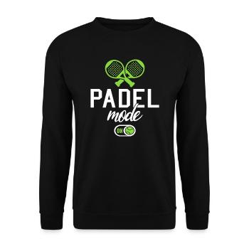 Padel Mode On Padel Tennis Padel Player - Unisex Sweatshirt - black - Front - Alina (178cm) & Michal (187cm)