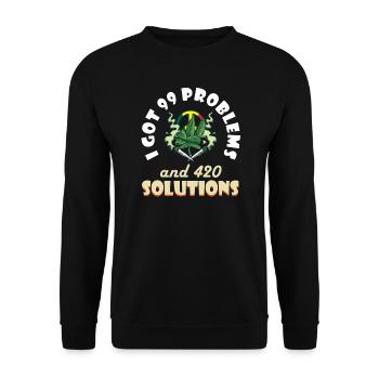 J’ai eu 99 problèmes et 420 solutions Cannabis Weed - Sweat-shirt Unisexe - noir - Devant - Alina (178cm) & Michal (187cm)