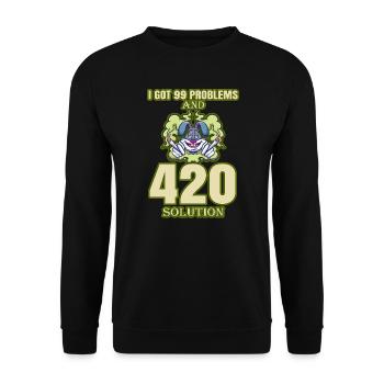 J’ai eu 99 problèmes et 420 solutions Cannabis Weed - Sweat-shirt Unisexe - noir - Devant - Alina (178cm) & Michal (187cm)