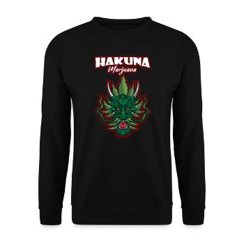Hakuna Marijuana Funny Weed Smoking Pothead THC - Unisex Sweatshirt - black - Front - Alina (178cm) & Michal (187cm)