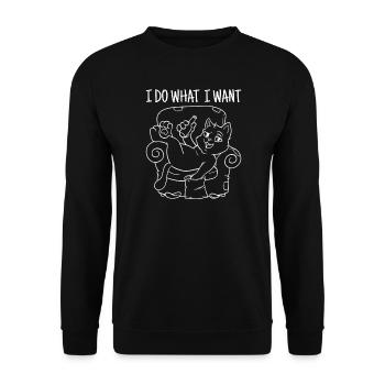 I Do What I Want Cute Cat Funny Sarcasm Kitten - Unisex Sweatshirt - black - Front - Alina (178cm) & Michal (187cm)