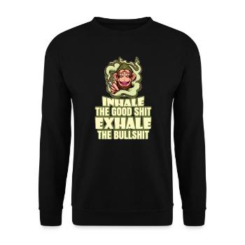 Inhaler la bonne merde expirer la connerie 420 Weed - Sweat-shirt Unisexe - noir - Devant - Alina (178cm) & Michal (187cm)