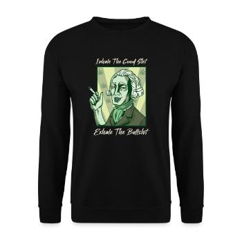 Inhaler la bonne merde expirer la connerie 420 Weed - Sweat-shirt Unisexe - noir - Devant - Alina (178cm) & Michal (187cm)