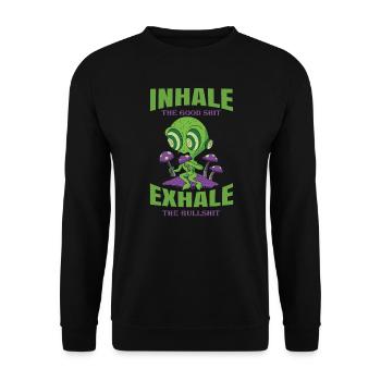 Inhaler la bonne merde expirer la connerie 420 Weed - Sweat-shirt Unisexe - noir - Devant - Alina (178cm) & Michal (187cm)