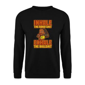 Inhaler la bonne merde expirer la connerie 420 Weed - Sweat-shirt Unisexe - noir - Devant - Alina (178cm) & Michal (187cm)