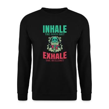Inhaler la bonne merde expirer la connerie 420 Weed - Sweat-shirt Unisexe - noir - Devant - Alina (178cm) & Michal (187cm)