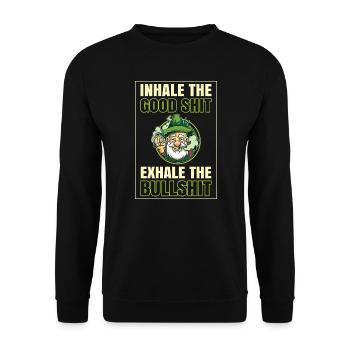 Inhaler la bonne merde expirer la connerie 420 Weed - Sweat-shirt Unisexe - noir - Devant - Alina (178cm) & Michal (187cm)