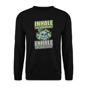 Inhaler la bonne merde expirer la connerie 420 Weed - Sweat-shirt Unisexe - noir - Devant - Alina (178cm) & Michal (187cm)