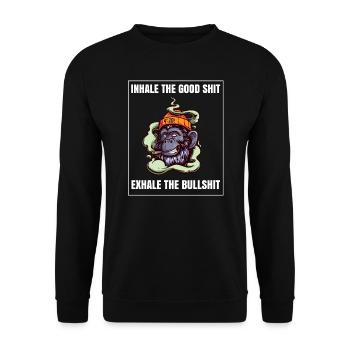 Inhaler la bonne merde expirer la connerie 420 Weed - Sweat-shirt Unisexe - noir - Devant - Alina (178cm) & Michal (187cm)